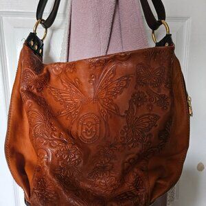 Mario Orlandi tooled leather large handbag